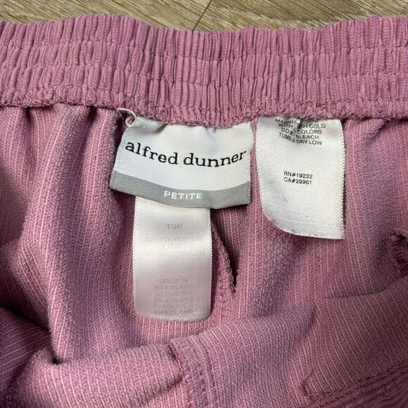 ALFRED DUNNER | Pink Purple Corduroy Pull On Pants Elastic Size 10 Petite - Picture 3 of 8